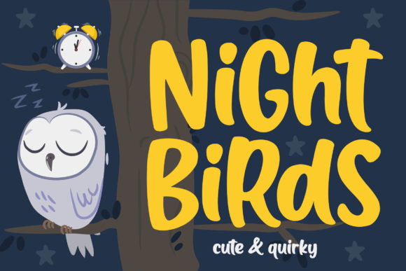 Night Birds: A Sweet and Friendly Display Font